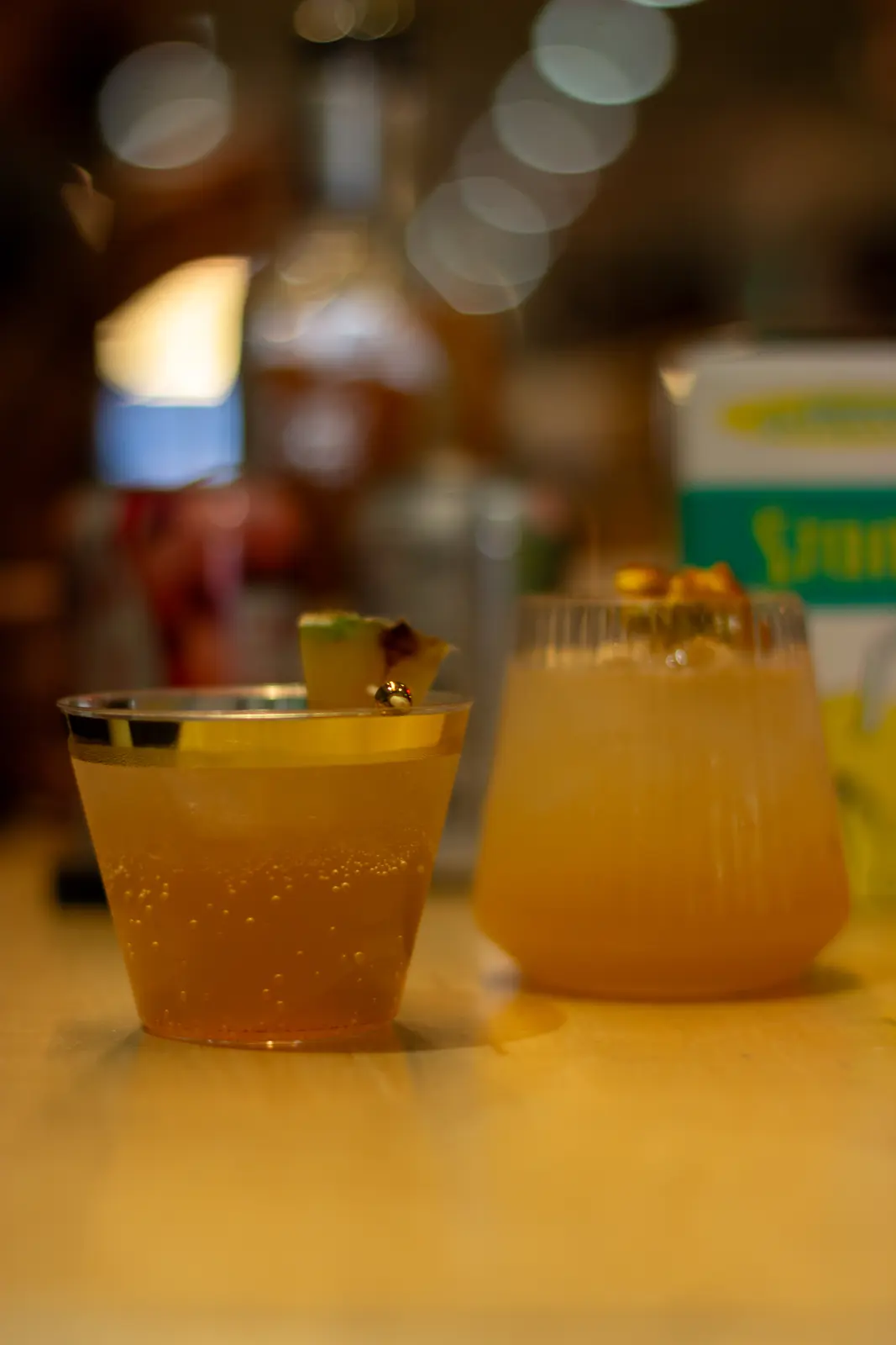 Two signature cocktails prepared for a Top Shelf Spirit event